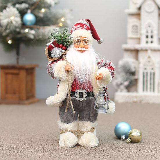 Santa Christmas Decoration 12-Inch Handcrafted Festive Figurine for Tree Mantel Classic Holiday Collectible Gifts Xmas Holiday Tabletop Decor