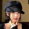 Women S Vintage Button Octagonal Foldable Casual Beret Hat