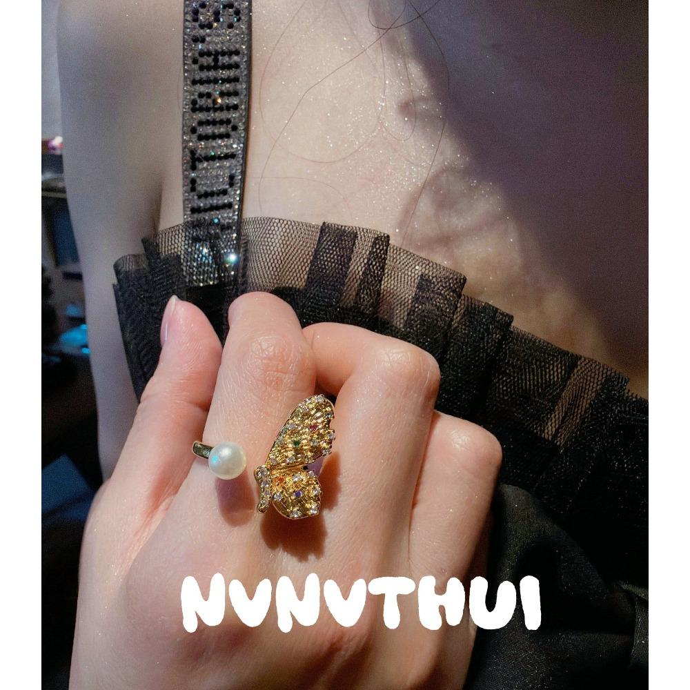 Brushed Meridian Flower Gemstone Ring Vintage Plated 18K Gold, Lock Zircon Ring