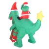 5.9FT Inflatable Father Xmas Ride On Dinosaur IP44 Water Proof Blow Up Xmas Yard Decoration for Home Outdoor Party US