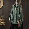 Damen Winterpullover mit Kordelzug und Kapuze, lässig, mit langen Ärmeln, lockerer Pullover im Vintage-Stil, Farbblockierung