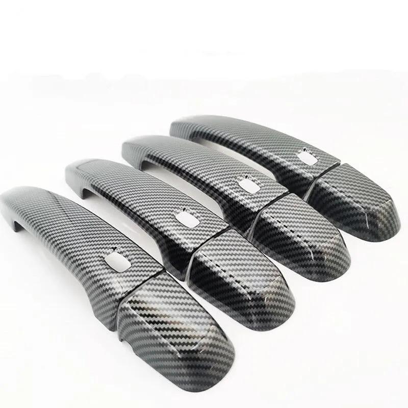 For Chevrolet Equinox 2017 2018      ABS Carbon Fiber Door Handle Cover Trim Sticker Car Styling Accessories