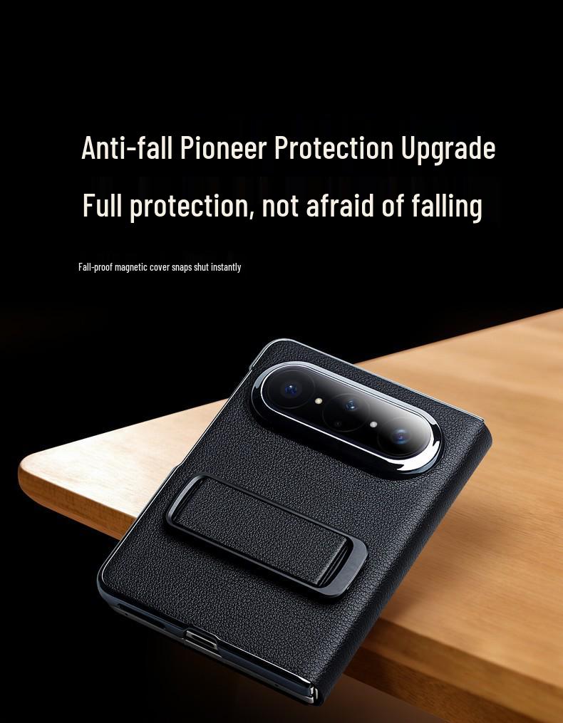Qiali Leather Foldable Phone Case for Huawei Pura X Max - Ultra-thin, Full Coverage, Anti-drop Flip Cover