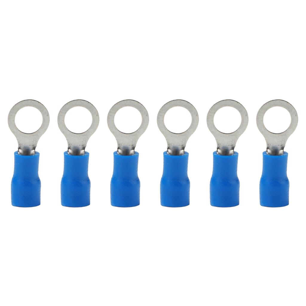 100Pcs Pre Insulated Ring Crimp Terminals Copper PVC Wire Connector for Machinery AWG 22?16RV1.25?5