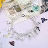925 Silver Heart Zircon Pendant Bracelet for Women Wedding Party Jewelry 20cm