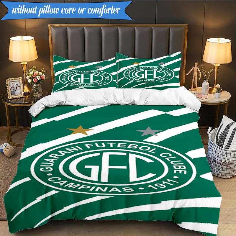 3PCS Football Club Emblem Printed Soft Bedding Set,Including 1pc Duvet Cover And 2pcs Pillowcases Perfect for Bedroom, Dormitory, Fan gift