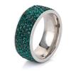 8mm Fashion Zircon Inlaid Gradient Ring for Women Men Stainless Steel Exquisite Ring Jewelry Party Birthday Gift Wholesale