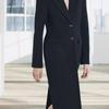 Autumn and Winter New Women Clothes Western Style Black All-Matching Slim Fit Lapel Long Sleeve Large Overcoat Outerwear 9698633