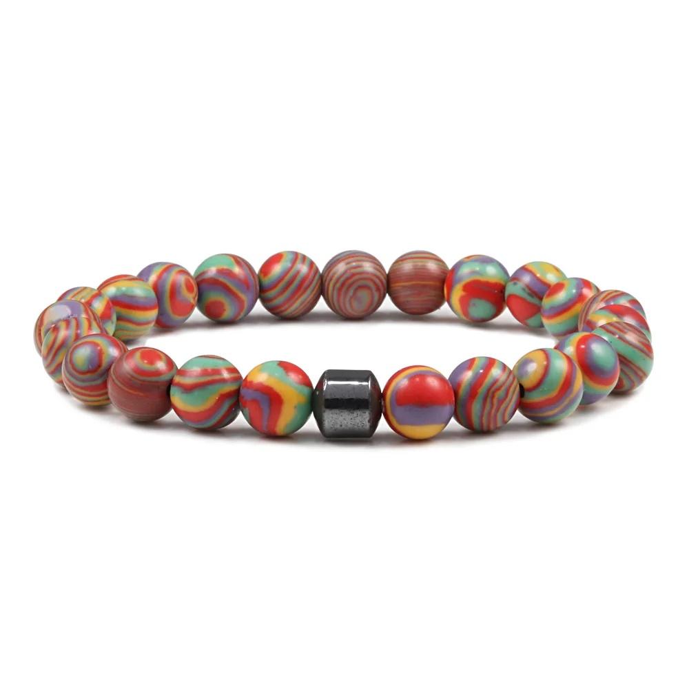 Malachiet Kralen Armband Cilinder Natuursteen Armbanden Hoge Kwaliteit Energie Armband Klassieke Strand Sieraden Pulsera