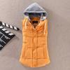 Women Cotton Vest Winter Coat Casual Pocket Casual Hooded Waistcoat Sleeveless Jacket Autumn Warm Vest Parkas