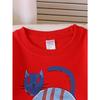 European sizes Girls' Long-Sleeve Round Neck Printed Sweatshirt "Blue Cat Print", Spring and Autumn, Casual, Versatile for Daily and Sports.