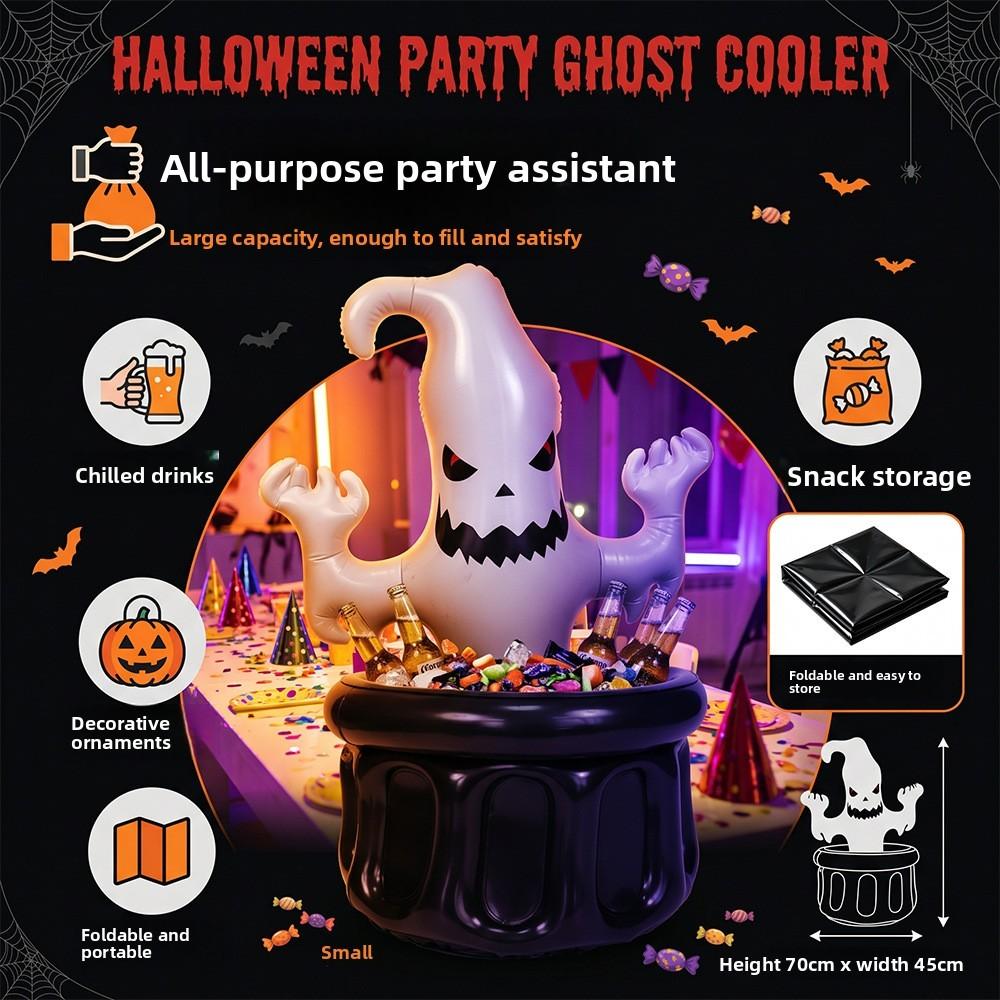 Ghost Inflatable Ice Cooler With Pvc Material For Halloween Indoor Outdoor Use