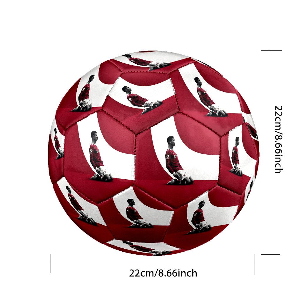 Pallone da Calcio Taglia 5 Stampato Cristiano Ronaldo Resistente all'Usura Standard Allenamento Adulti Regalo per Fan Partite Indoor Outdoor Sport