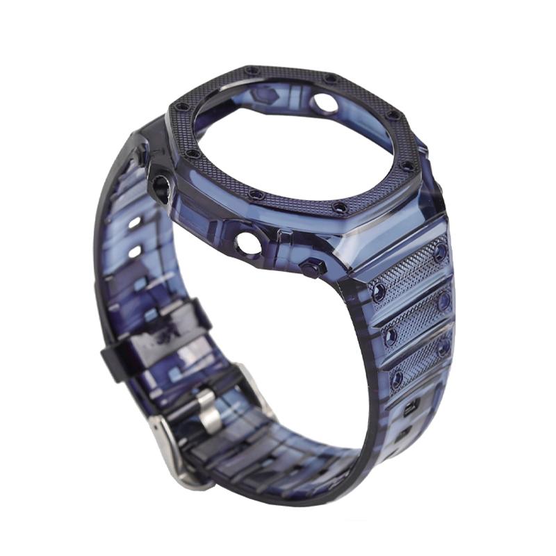 

DW 6900 Case + strap for Casio G-Shock DW-6900 Transparent TPU Resin Silicone Bezel Band Men Women Sport Watch Accessories men s DW-6900 сапфірове скло синього кольору кольору
