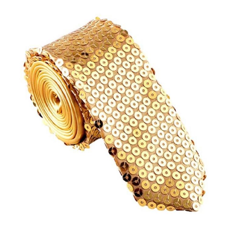 Shining Neck Tie for Stage Show Sparkling Sequined Tie Adjustable Tie Formal Event Tie for Nightclub Music Festival