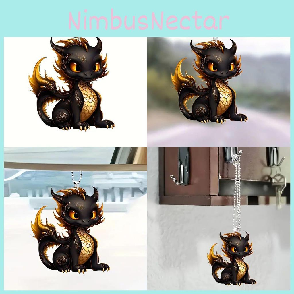 Eye-catching Black Dragon Acrylic Car Charm For Creative Interior Design