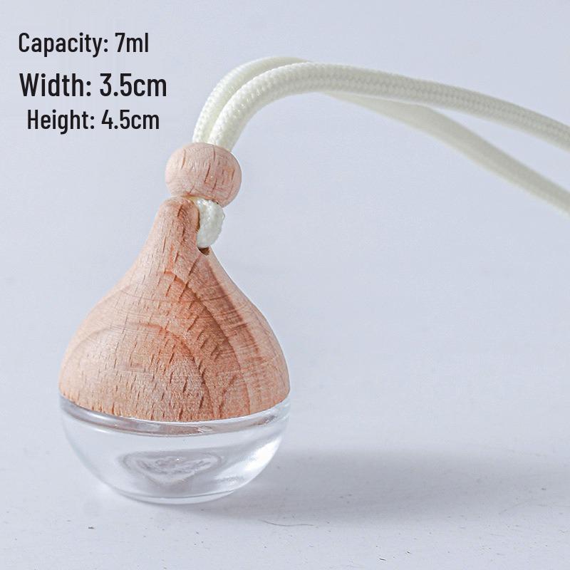 Transparent Square Glass Car Diffuser Bottle with Refillable Lanyard Pendant