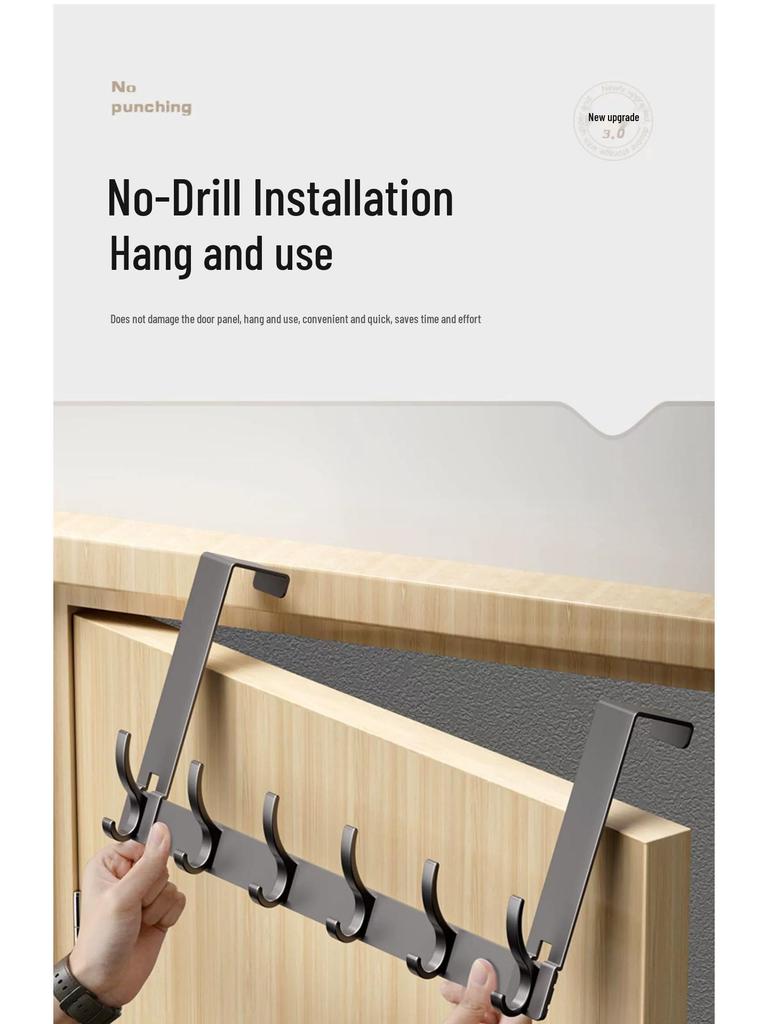 Über-Tür Ohne Bohren Mantel- und Hutablage mit Haken zur Schlafzimmeraufbewahrung
