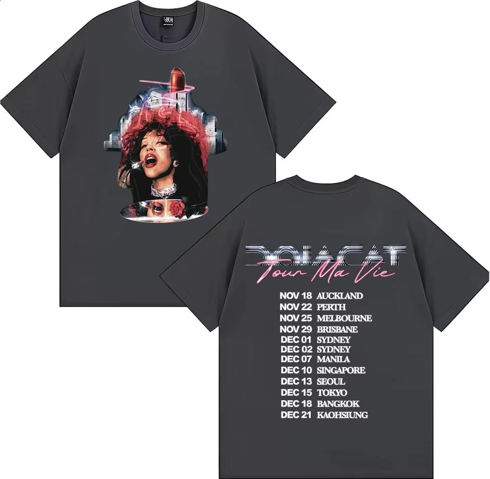 Singer Doja Cat Ma Vie World Tour 2026 Merch Tshirt Men Women Harajuku Streetwear Retro T Shirt High Quality Fashion Casual Top