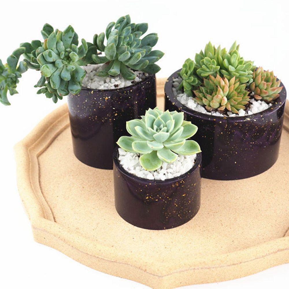 Succulent Flower Pot UV Resin Concrete Cement Silicone Mold Home Decor Clay Molds Casting Mould