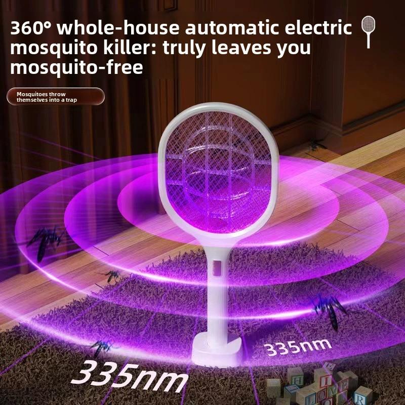 Raqueta eléctrica mata mosquitos recargable 2 en 1 lámpara antimosquitos para el hogar