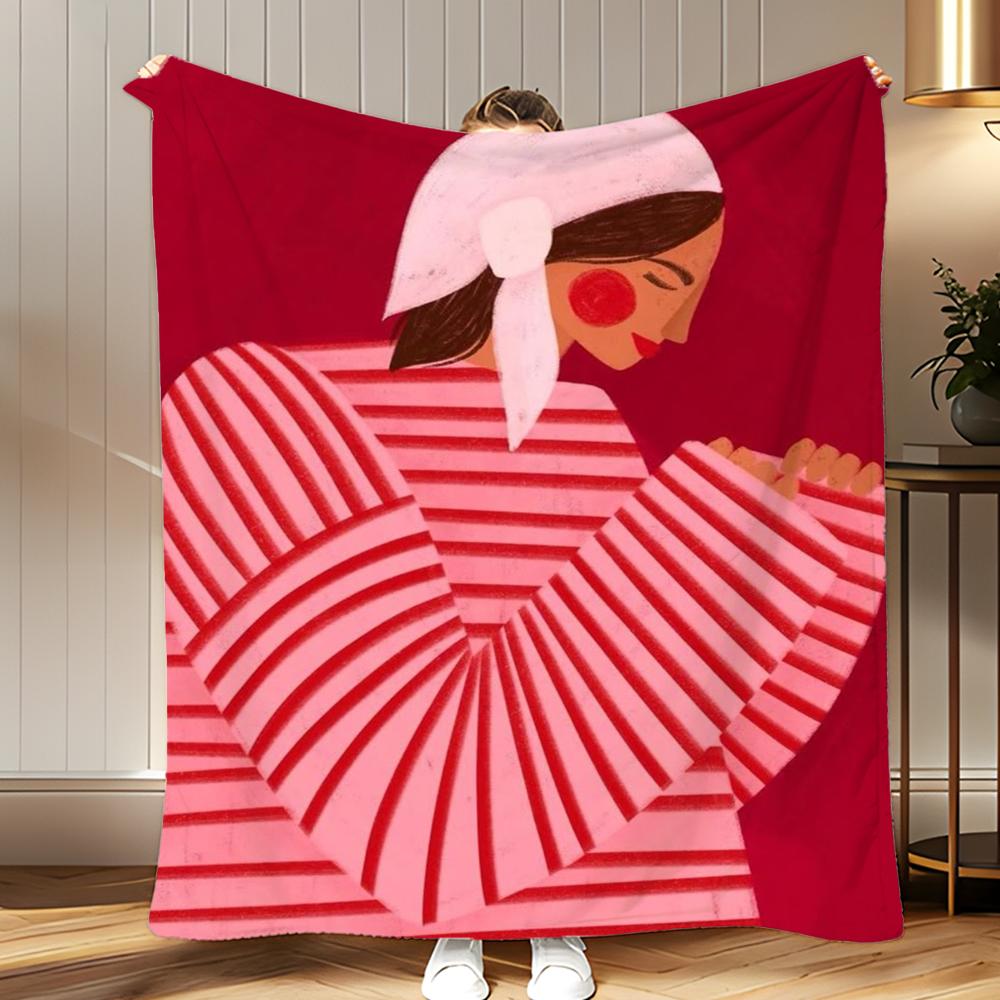 artwork Sofia Lind Art Modern Throw Soft Coral Fleece Blanket 310gsm Fluffy Warm Throw for Sofa Bed Couch Bedroom Decor
