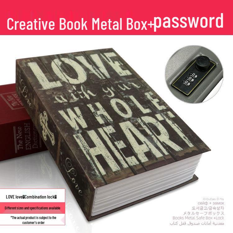 Cross-Border E-commerce Book Safe with Password Lock - Creative Storage Box & Metal Piggy Bank