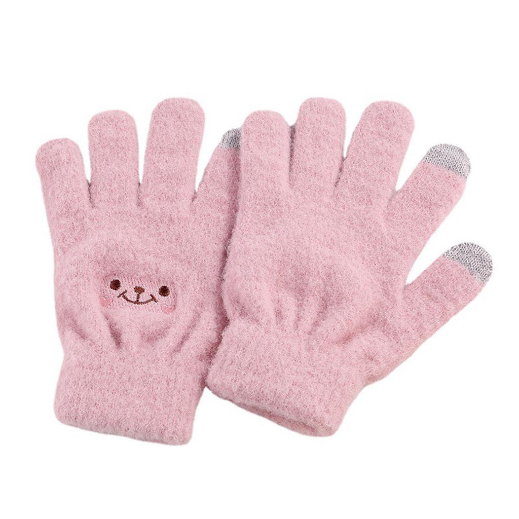 Winter   Glove Smile Face Design Elastic Thermal Warm Knit Glove for Women Girls
