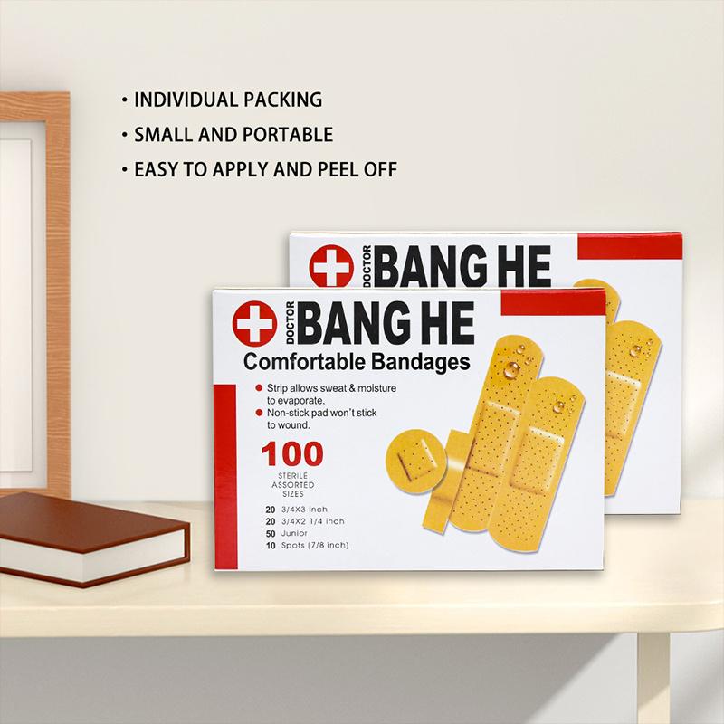 100 teile/los Atmungsaktive Pflaster Wasserdichte Bandage Erste Hilfe Wunde Band Wundpflaster Notfall Kits Bandaids