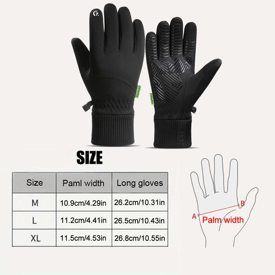 Durable And Safe Getinfit Cycling Gloves Winter Warmth Men Touch Screen Fleece Waterproof Anti-Slip Touch Screen Fishing Hiking Running Sports