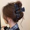 Korean Large Hair Clip For Women Acrylic Grab Plaid Plush Hair Claw Irregular Shark Clips Daily Trendy Hair Accessories