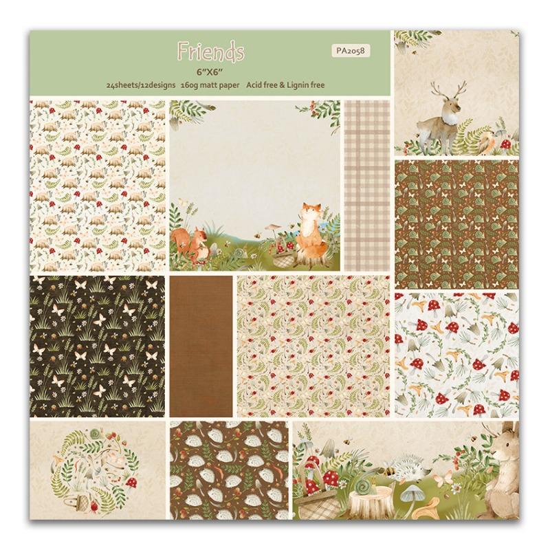 Friends Assorted Pattern Decoupage Cardstock Paper Single-Sided Vintage Scrapbooking DIY Decorative Cardmaking Supplies