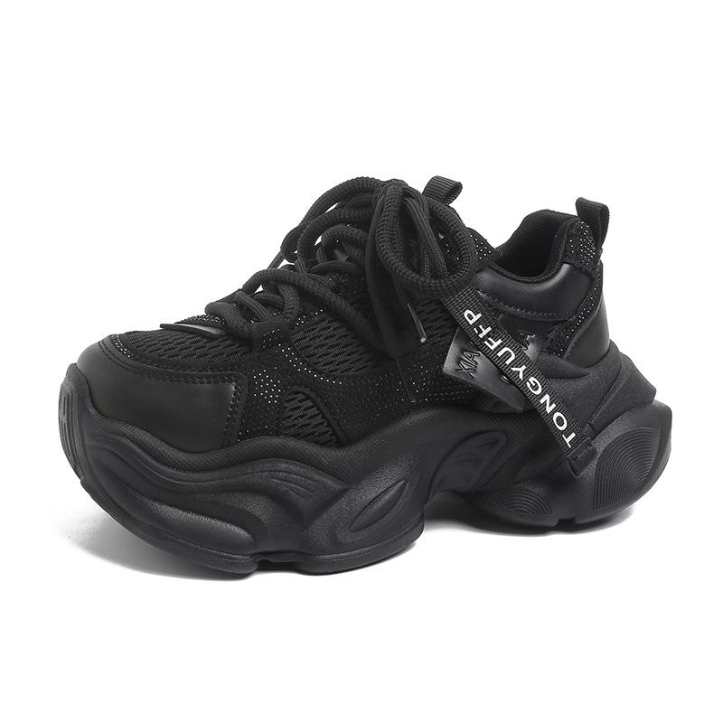 Dad shoes women's muffin thick sole inner height increase mesh breathable women's shoes 2025 new autumn summer small sports shoes