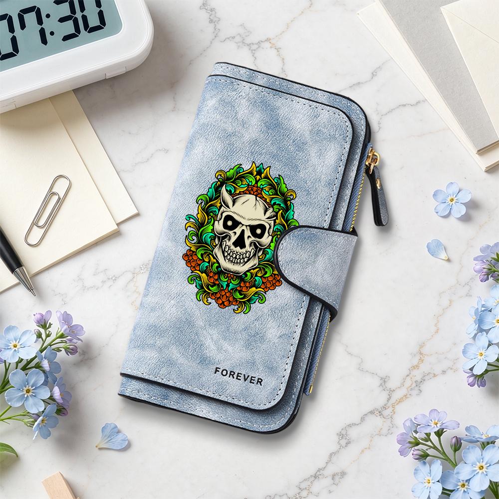Gothic Skull Pattern Long Wallet for Women