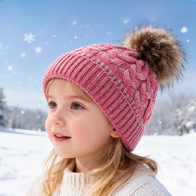 Autumn and Winter Thickened Pullover Hats Knitted Kids Unisex Hats