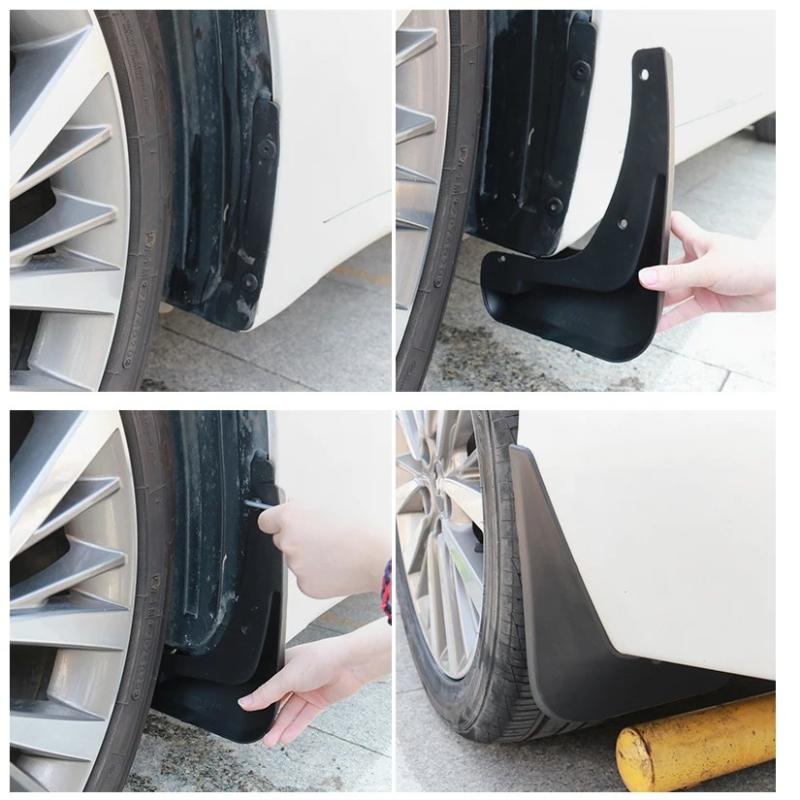 4pcs Set Car Tire Fender Universal Front Rear Wheel Mud Flaps Splash Guards MudFlaps with Screw Automobile Protector Accessories