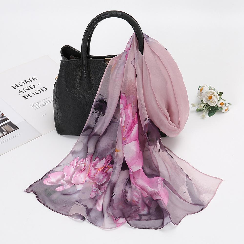 Letni szalik georgette z filtrem przeciwsłonecznym Lotus: Cienki szal Moonlight i ręcznik plażowy