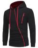 New Style Asymmetrical Zipper Slim-Fit Hooded Men's Sweatshirt Jacket W01