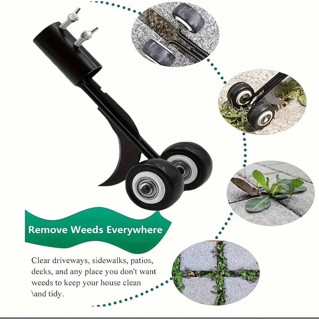 Vertical Manual Weeding Tool with Wheel,Garden Gap Weeding Hook, for Lawn, Yard, Backyard, and Driveway Maintenance, Handheld Gap Weeding Tool