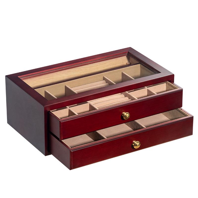 Solid Wood Multi-layer Large Capacity Jewelry Box - Wooden Wedding Gift and Ring Storage