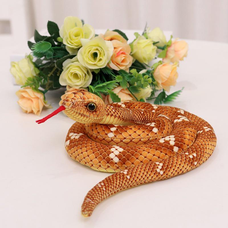 Plush Zodiac Snake Toy - Cartoon Coiled Snake Doll for Boys  Performance Prop 100cm Coiled - Small (0.07kg)