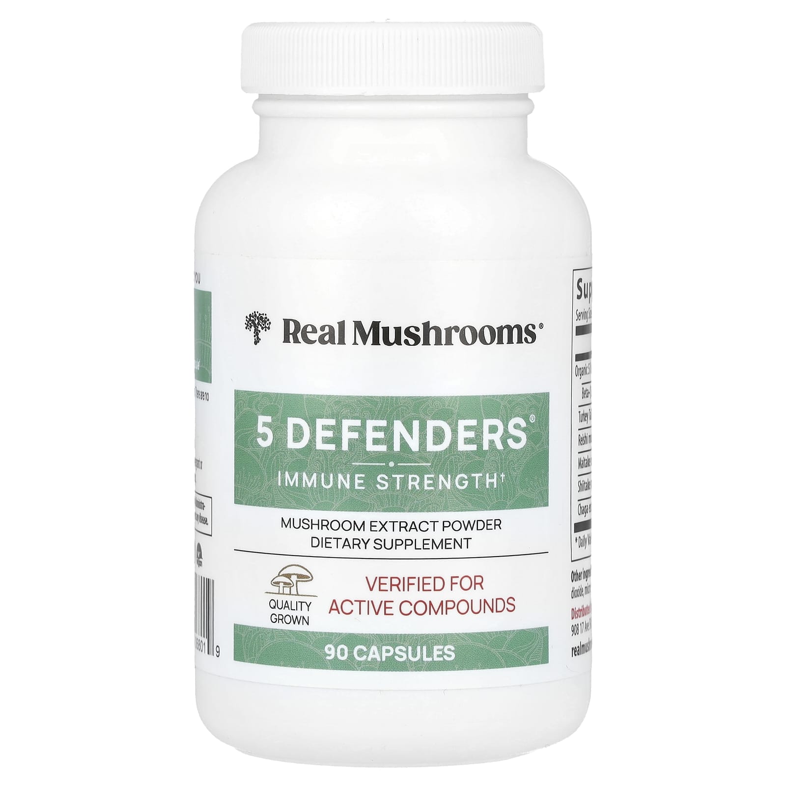 

5 Defenders®, Mushroom Extract Powder, 90 Capsules