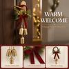 Pine Needles Xmas Doorknob Hanging Bell Vintage Velvet Bow Bell Ornament  Christmas Tree Decor