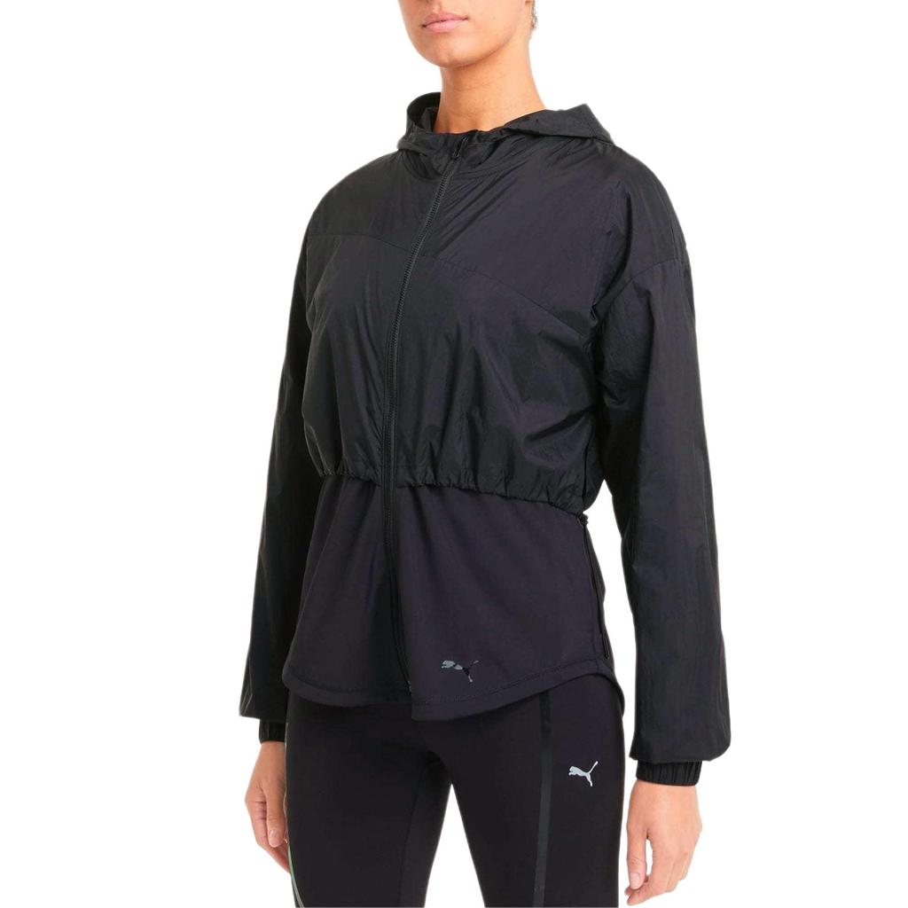 Puma Logo Solid Color Hooded Jacket Women jackets Black 520271-01