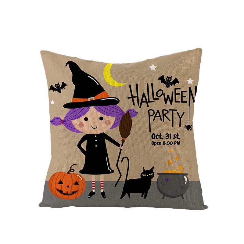 Halloween Pillowcase New Pumpkin Black Cat Series Sofa Cushion Waist Pillowcase Home