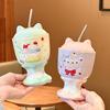 Cute Cat Goblet High Value Straw Water Cup Girls Birthday Gift Souvenir Practical Gift Box