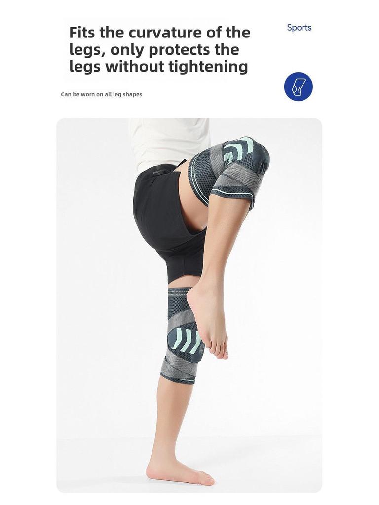 Prodyšné silikonové chrániče kolen pro ochranu menisku, design s dvojitým popruhem pro basketbal a cyklistiku