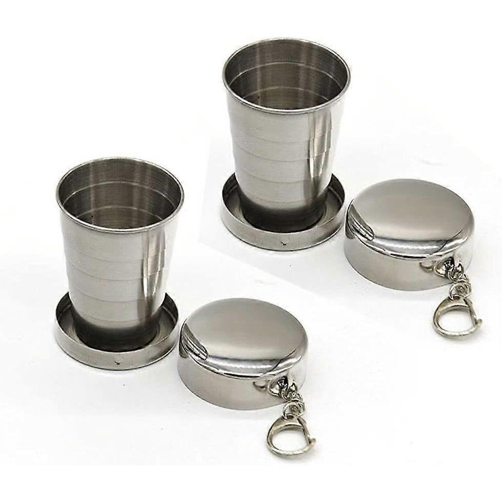 2025 Latest Model 2Pcs 75ML/2.5oz Stainless Steel Collapsible Cup Reusable