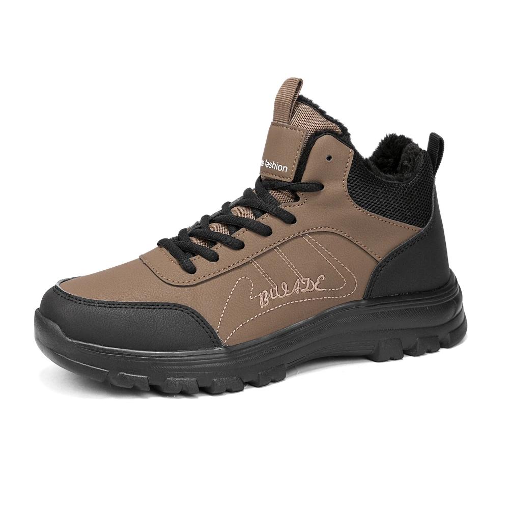 Brand Winter Men's Boots Thick Plush Warm Men Snow Boots Soft Sneakers N-Slip Men Ankle Boots Outdoor Lightweight Hiking Boots