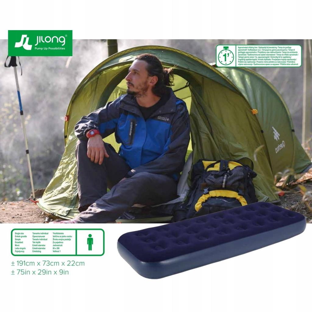 Single Inflatable Mattress For Inflating, Portable, Foldable, Flocked